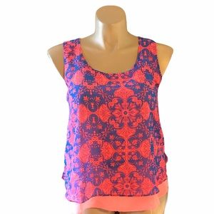 Mine LARGE Blue & Pink Top EUC!